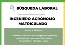 Búsqueda Laboral: Ingeniero Agrónomo Matriculado