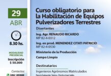 CURSO PARA LA HABILITACION DE EQUIPOS PULVERIZADORES TERRESTRES
