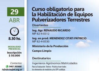 CURSO PARA LA HABILITACION DE EQUIPOS PULVERIZADORES TERRESTRES