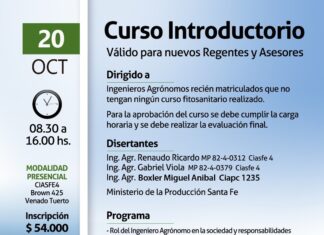 ATENCION MATRICULADOS CURSO INTRODUCTORIO DE FITOSANITARIOS